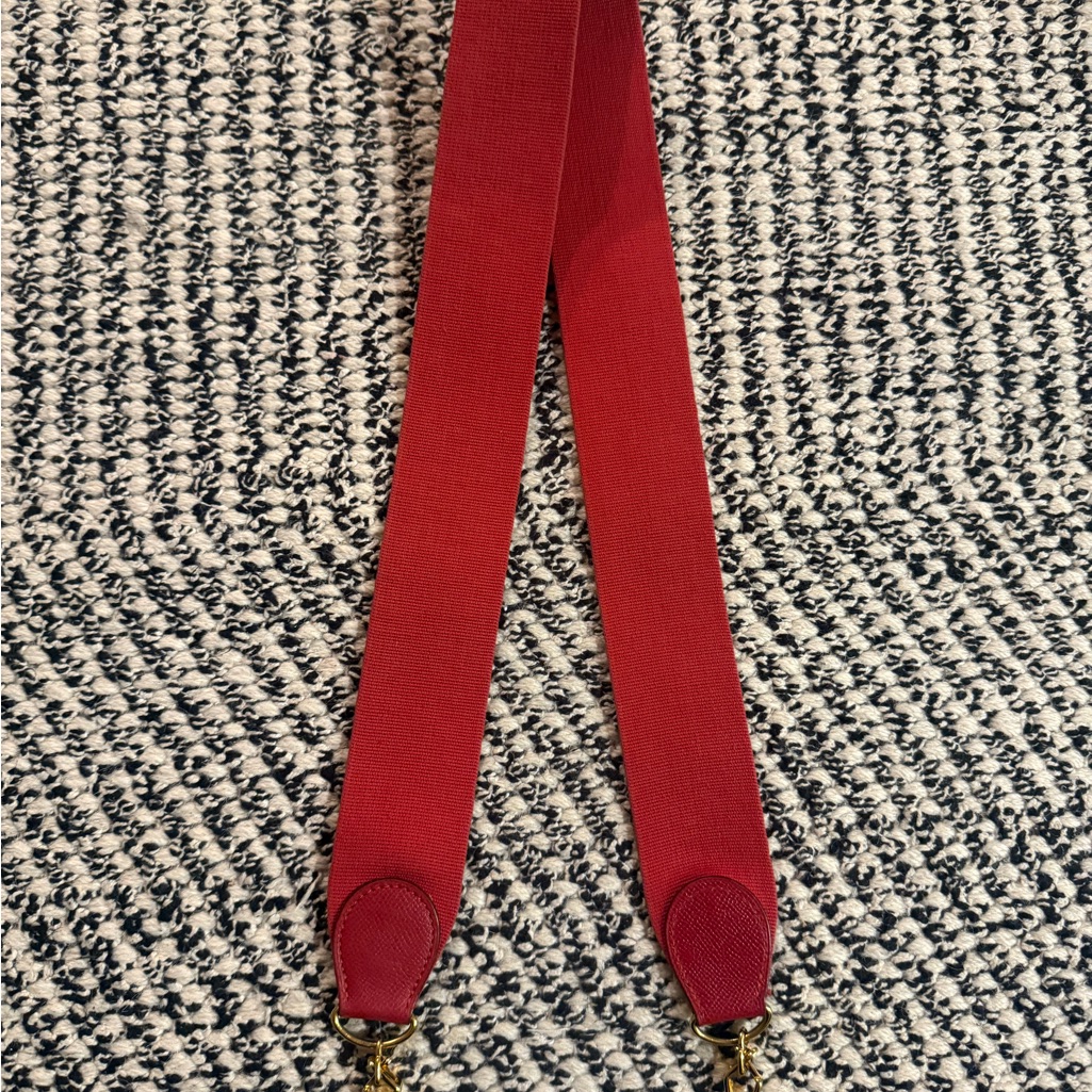 Herms Red Sangle Strap In Epsom